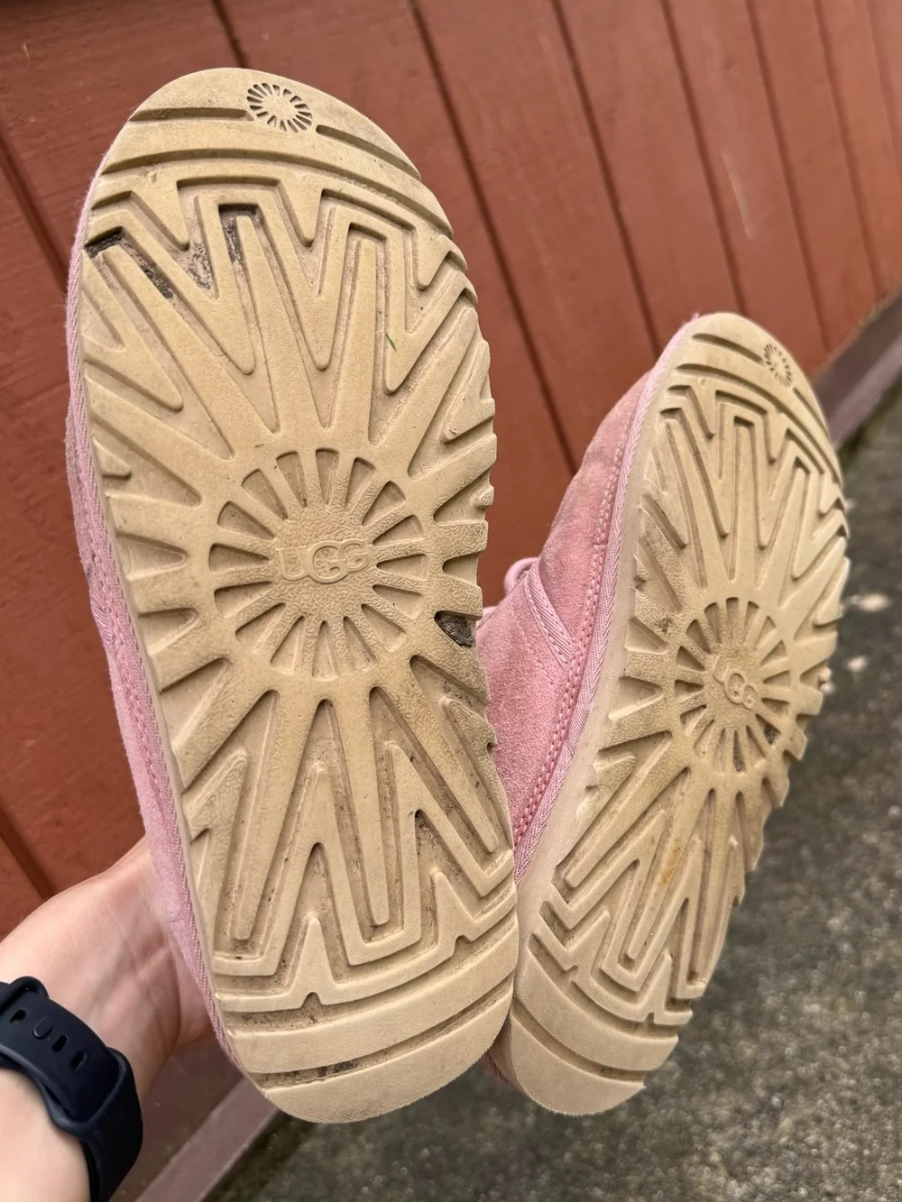 UGG Kids Blush Pink Suede Ankle Boots